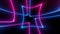 Abstract glowing neon lines blue and pink square style on black background