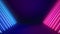 Abstract glowing neon pink and blue stage technology concept design