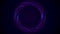 Abstract glowing ring from twisting fiber with blinking colors isolated on black background. Animation. Shining purple