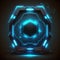 Abstract of glowing scifi futuristic hexagon in HUD head-up cyber concept.