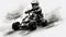 Abstract Go-kart Painting With Monochrome Toning