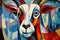 Abstract goat painting in the style of pablo picasso. Animals art. Illustration, Generative AI