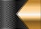Abstract gold arrow blank space on dark gray circle mesh design modern luxury futuristic background vector