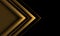 Abstract gold arrow line direction geometric on black blank space design modern luxury futuristic background vector