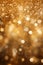 Abstract gold background with bokeh and sparkles, vertical festive backdrop. AI generative