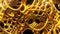 Abstract gold background, golden mesh abstract shapes