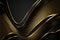 Abstract gold and black background with wavy lines. (Ai generated)