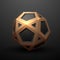 Abstract gold and black geometric dodecahedron shape