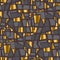 Abstract gold and black stone mosaic seamless pattern.