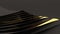 Abstract gold on black wallpaper 3d render. Elegant dark luxury background. Paper 3d gradient black template design.