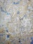 Abstract gold and blue painted wall texture, grunge art deco, unique modern home wall art decorative paint