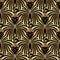 Abstract gold butterflies seamless pattern.