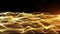 Abstract gold color digital particles wave with bokeh and light background