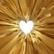 Abstract gold crystal glass background with heart