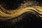 Abstract Gold Glitter in Fluid Dynamic Brushwork, Generative AI