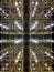 Abstract gold grid with backlight, vivid perspective symmetrical image, art deco pattern