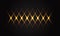 Abstract gold light line cross pattern on black background luxury futuristic technology vector.