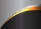 Abstract gold line curve on black gray design modern futuristic background vector