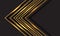 Abstract gold line light cyber arrow direction on dark grey with blank space design modern futuristic luxury technology background