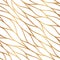 Abstract gold wavy lines. Elegant golden twist line. Beauty shining striped seamless pattern. Repeating backdrop. Hand drawn desig