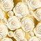 Abstract gold and white rose motif.