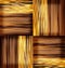 Abstract golden background with many stripes. Square orientation