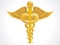 Abstract golden caduceus sign