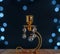 Abstract - golden candlestick with crystals and lights