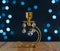 Abstract - golden candlestick with crystals and lights