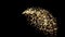 Abstract golden glitter particles spreading fast on black background, seamless loop. Animation. Celebration and holidays