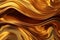 Abstract golden liquid wavy background. Metallic dynamic design. Generative AI