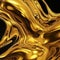 Abstract golden liquid wavy background. Metallic dynamic design. Generative AI