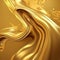 Abstract golden liquid wavy background. Metallic dynamic design. Generative AI