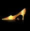 Abstract golden shoe and yellow crystal