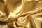 Abstract golden smooth silk background. Satin elegant luxury fabric. Beautiful soft folds on the surface of the fabric. Generative