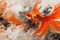 Abstract goldfish orange creature. Generate ai