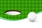 Abstract golf background with ball, green pattern and hole
