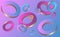 Abstract gradient background with volumetric rings. In shades of pink and blue