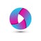 Abstract Gradient Circle Media Play Logo Design Template Premium Vector