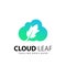 Abstract Gradient Cloud Leaf Logo Design Vector Illustration