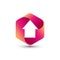 Abstract Gradient Hexa Home Logo Design Template Premium Vector