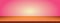 Abstract gradient of light pink background with orange table design, studio, room, web template.