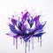 Abstract Graffiti Art: Royal Purple Lotus Flower In Minimalistic Style