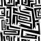 Abstract graffiti black ribbons geometric seamless pattern
