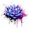Abstract Graffiti: Royal Purple Lotus Flower Illustration