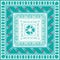 Abstract graphic background with tribal ethnic ornaments in turquoise colors