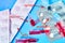 Abstract graphics with inscription syringe, vaccine, pills, painkiller