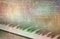 Abstract gray grunge vintage sound background piano keys