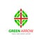 Abstract Green Arrow Leaf Modern Graphics Logo Design Vector Illustration