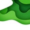 Abstract green background in paper cut style. 3d layout wallpaper cut out from cardboard. Modern template with abstract